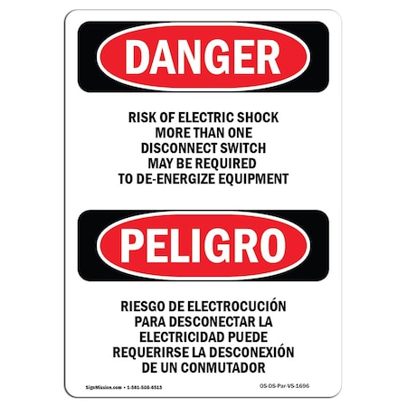 OSHA Danger, 18 Height, 24 Width, Decal